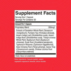 Supplement facts and nutrition info for VS-C TCM Concentrate
