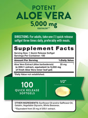 Close-up of Aloe Vera Softgels capsules