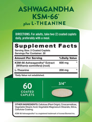 Close-up of KSM-66 Ashwagandha capsules with L-Theanine