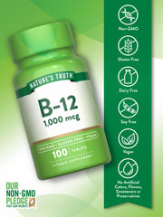 Packaging of Nature's Truth Vitamin B12 tablets 100 count