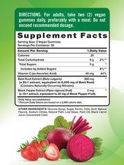 Close-up of strawberry-flavored Beet Root Gummies