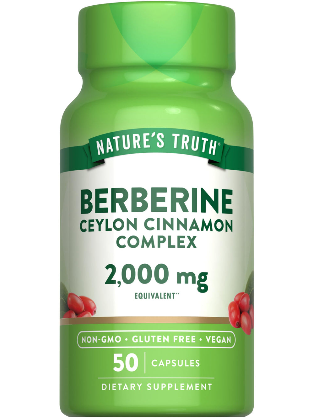 Packaging image of Nature's Truth Berberine with Ceylon Cinnamon Complex