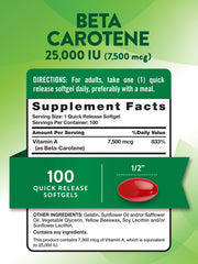Product label highlighting 25,000 IU Vitamin A per serving