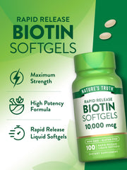 Biotin 10,000 mcg serving size information on bottle