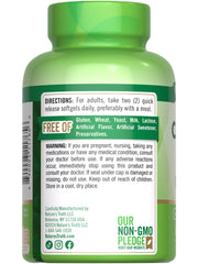 Non-GMO and gluten-free calcium supplement claims on packaging
