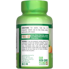 60 chewable tablets bottle on white background