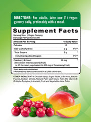 Cranberry Mango flavored vegan gummy vitamins
