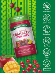 Label showing 10 mg Cranberry Extract per serving