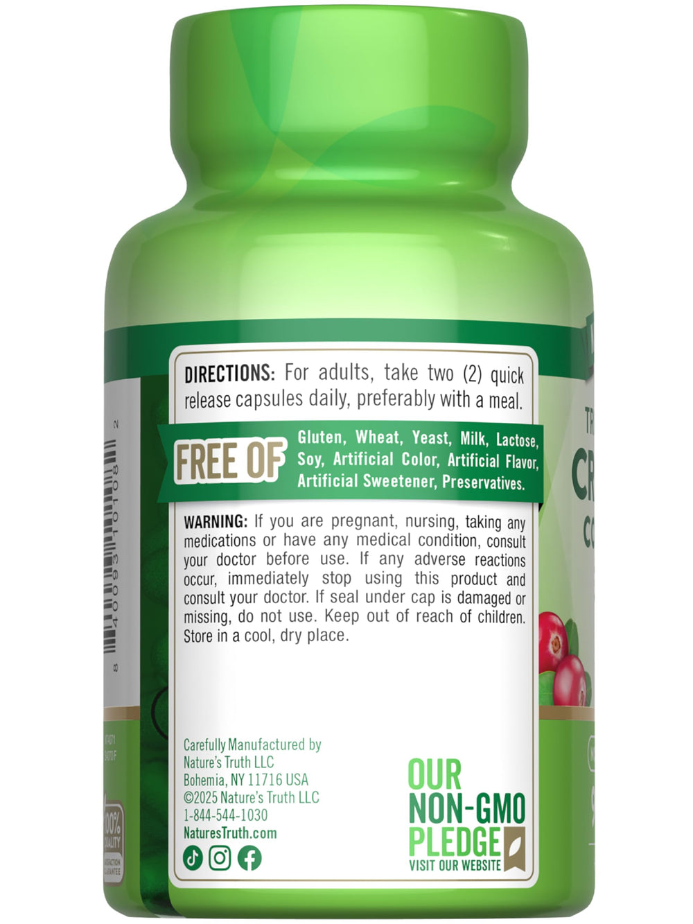 Nature's Truth Cranberry Pills packaging and bottle