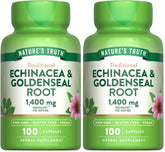 Nature's Truth Echinacea Goldenseal Capsules 1400mg per serving – pack of 2 hero image
