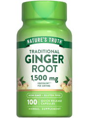Nature's Truth Ginger Root Capsules bottle, 1500mg, 100 count