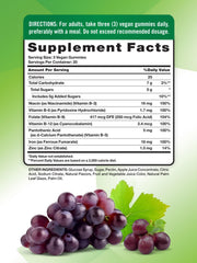 Nature's Truth Iron Gummies grape-flavored gummy highlighting vegan and gluten-free benefits