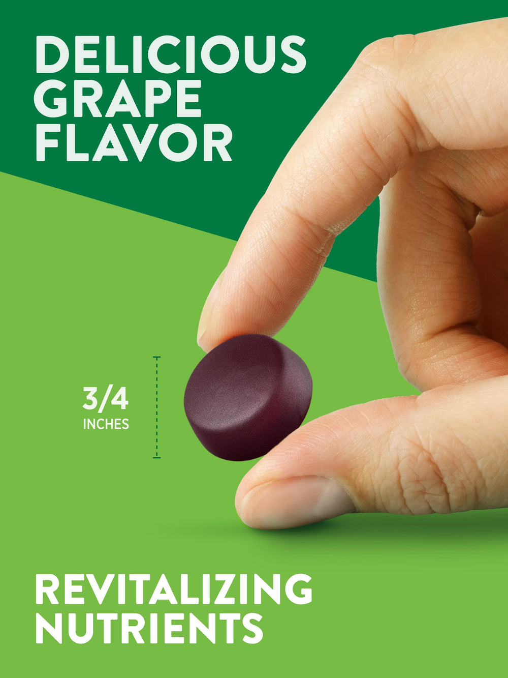 Nature's Truth vegan gummies grape flavor close-up showing gluten-free nutrition