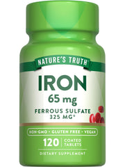 Nature's Truth Iron Supplement 65 mg Ferrous Sulfate 120 tablets package