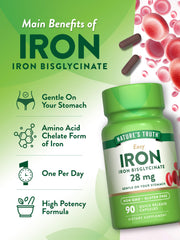 Bottle angled view of Nature's Truth iron supplement