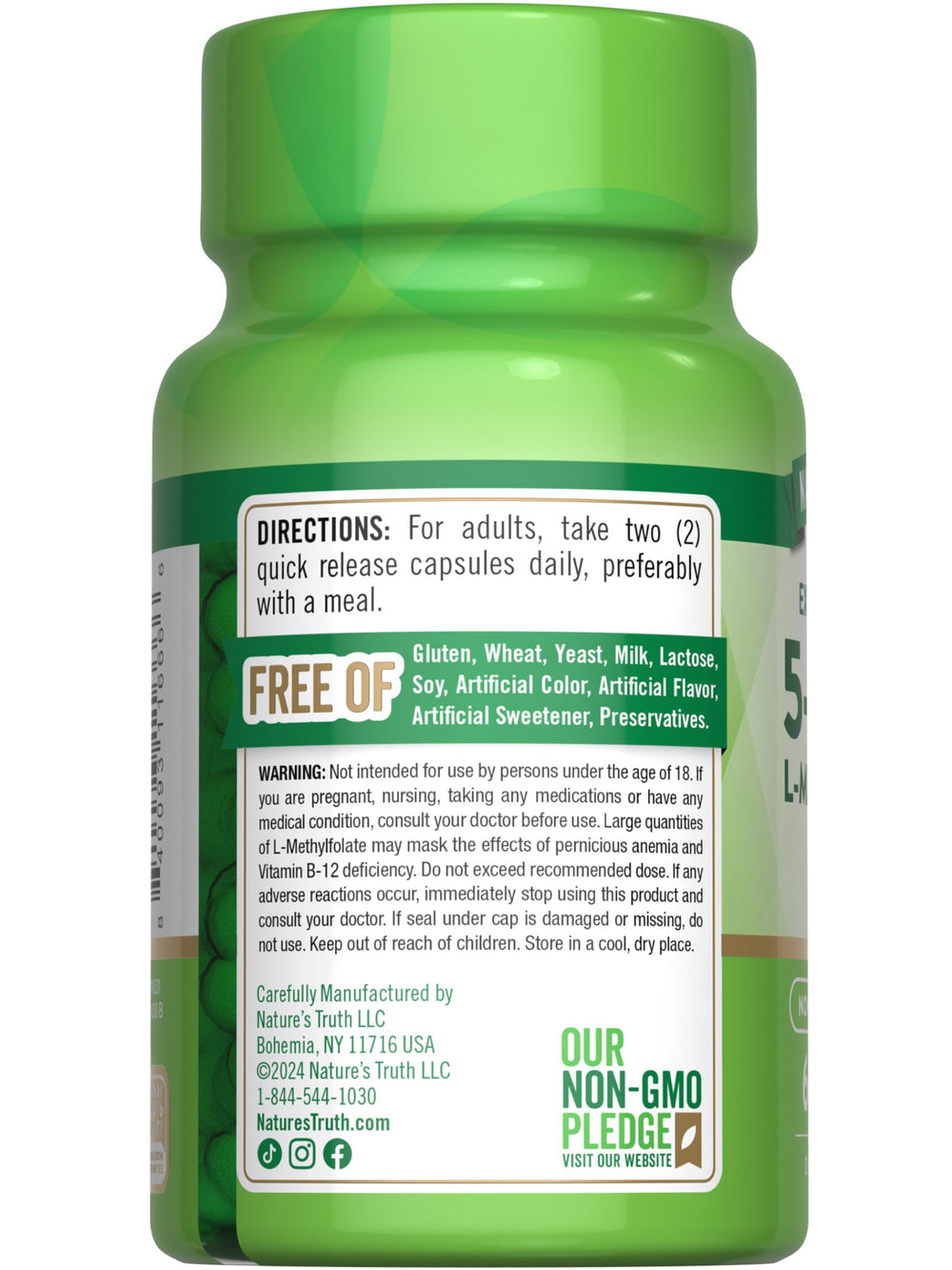 Packaging of Nature's Truth L-Methylfolate 15mg 60 capsules