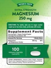 Close-up of Magnesium Oxide 250 mg caplet