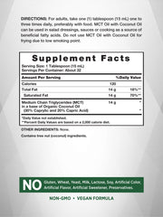 Back label of Nature's Truth MCT Oil bottle