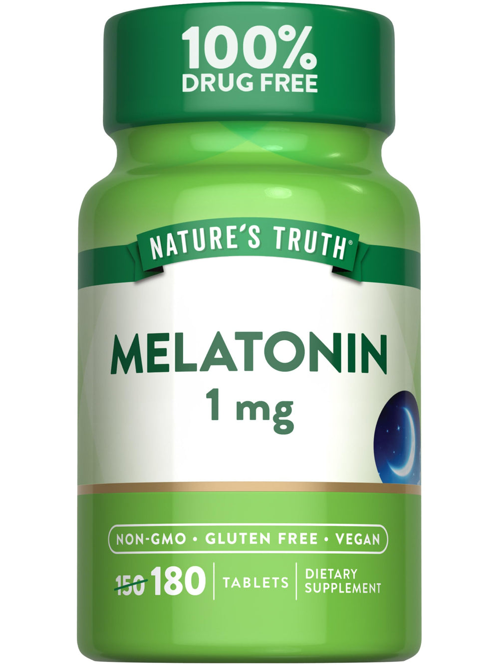 Nature's Truth Melatonin 1 mg bottle with 180 tablets