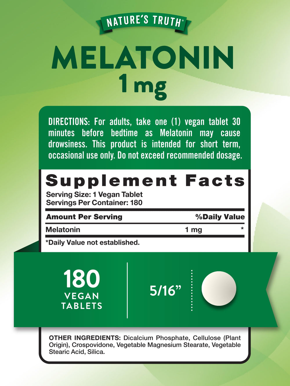 Nature's Truth Melatonin 1 mg packaging box and bottle