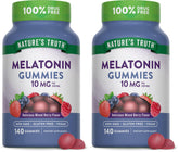 Nature's Truth Melatonin Gummies 10 mg Berry Flavor Pack of 2 – front view