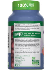 Side view of Nature's Truth Melatonin Gummies Pack 2 bottle