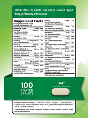 Nature's Truth Multivitamin bottle back with supplement facts
