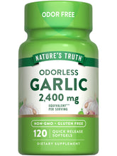 Bottle of Nature's Truth Odorless Garlic 2400 mg 120 softgels