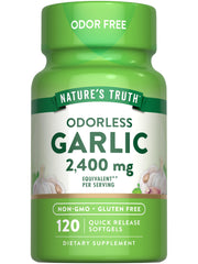 Bottle of Nature's Truth Odorless Garlic 2400 mg 120 softgels