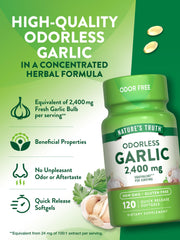 Non-GMO and gluten-free garlic supplement packaging