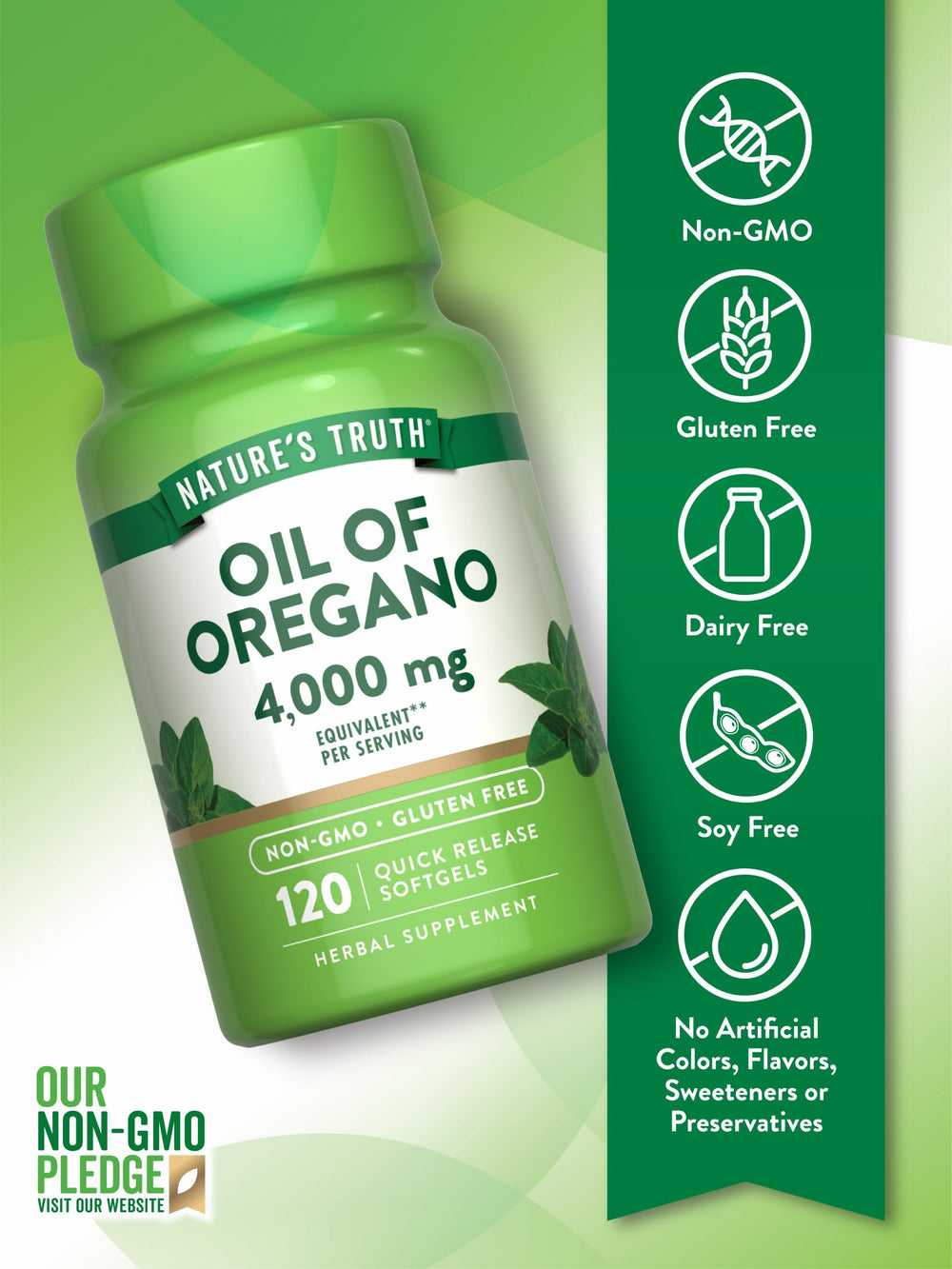 Carvacrol content illustration with oregano imagery