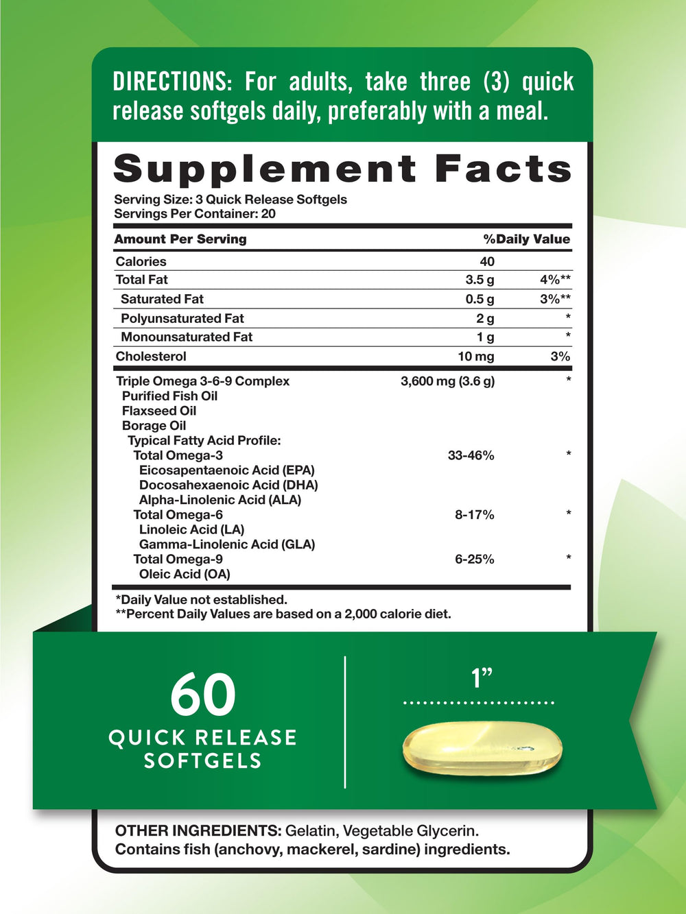 Nature's Truth Omega 3-6-9 softgels bottle close-up