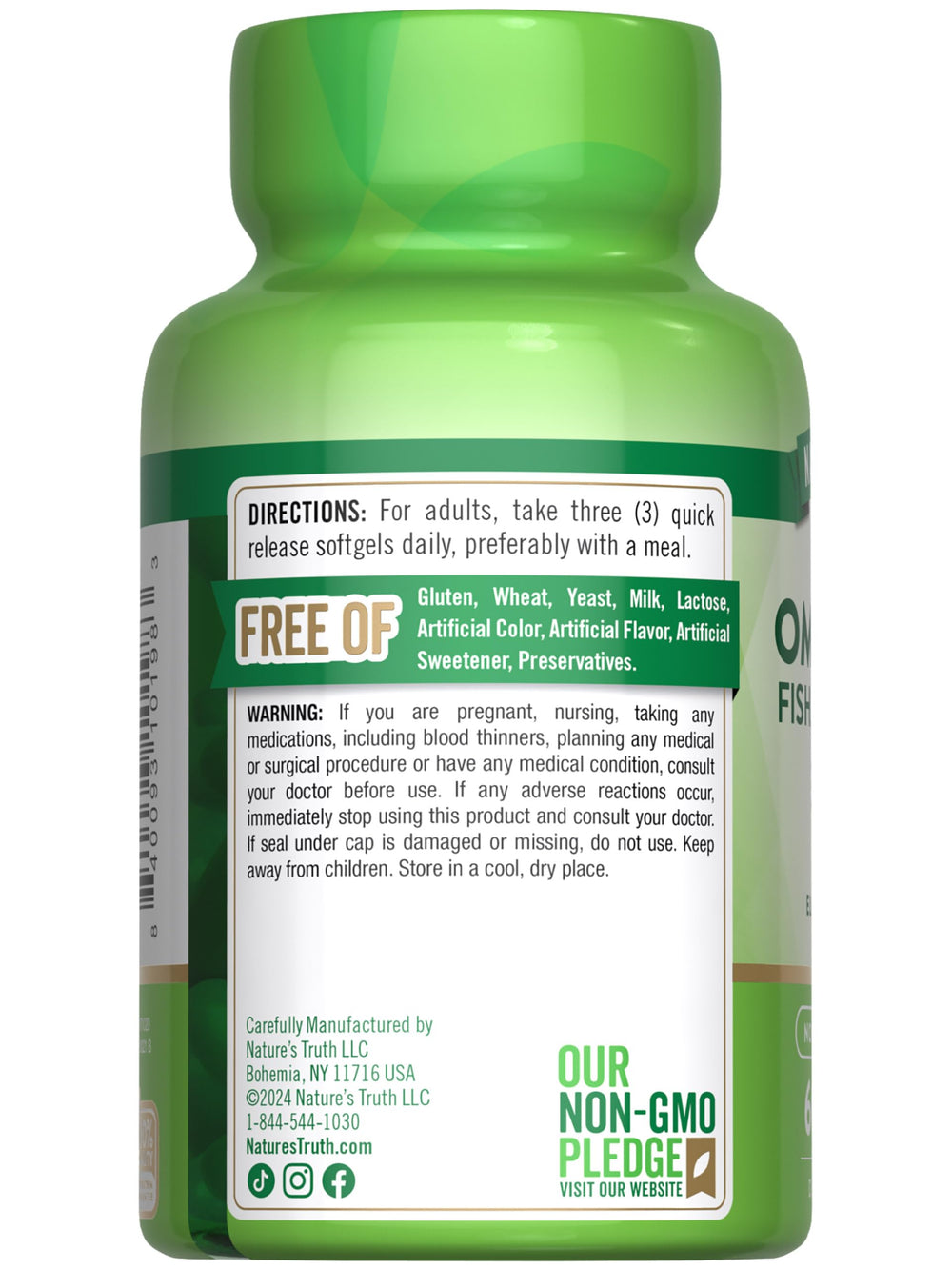 Lifestyle shot of Nature's Truth omega-3-6-9 softgels bottle on a clean surface