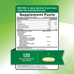 Triple Omega 3-6-9 3600 mg per serving label