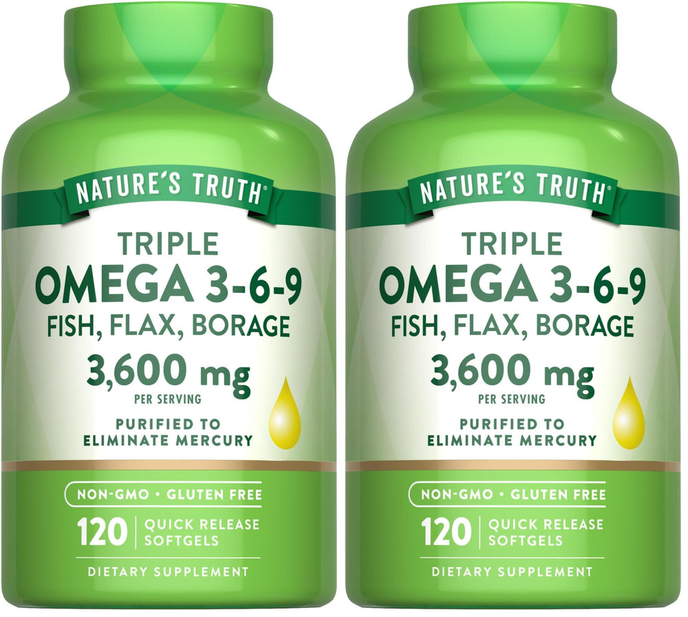 Per-pack information note for Nature's Truth Omega 3-6-9 Softgels