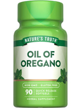 Nature's Truth Oregano Oil Softgels bottle label front