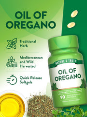 Nature's Truth oregano oil softgels packaging side view