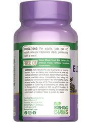 Side view of Nature's Truth elderberry capsules packaging.