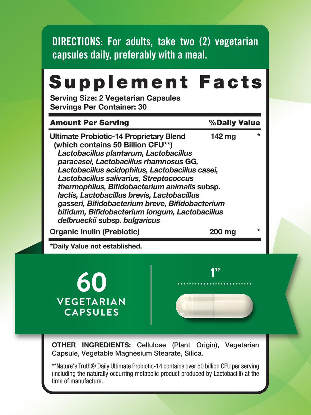 Close-up of probiotic capsule highlighting stomach-friendly formula