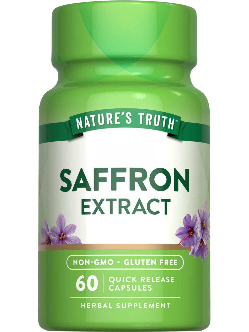 Nature's Truth Saffron Extract supplement bottle on white background