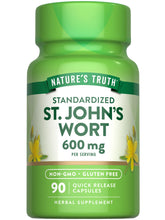 Front view of Nature's Truth St. John's Wort 600mg bottle