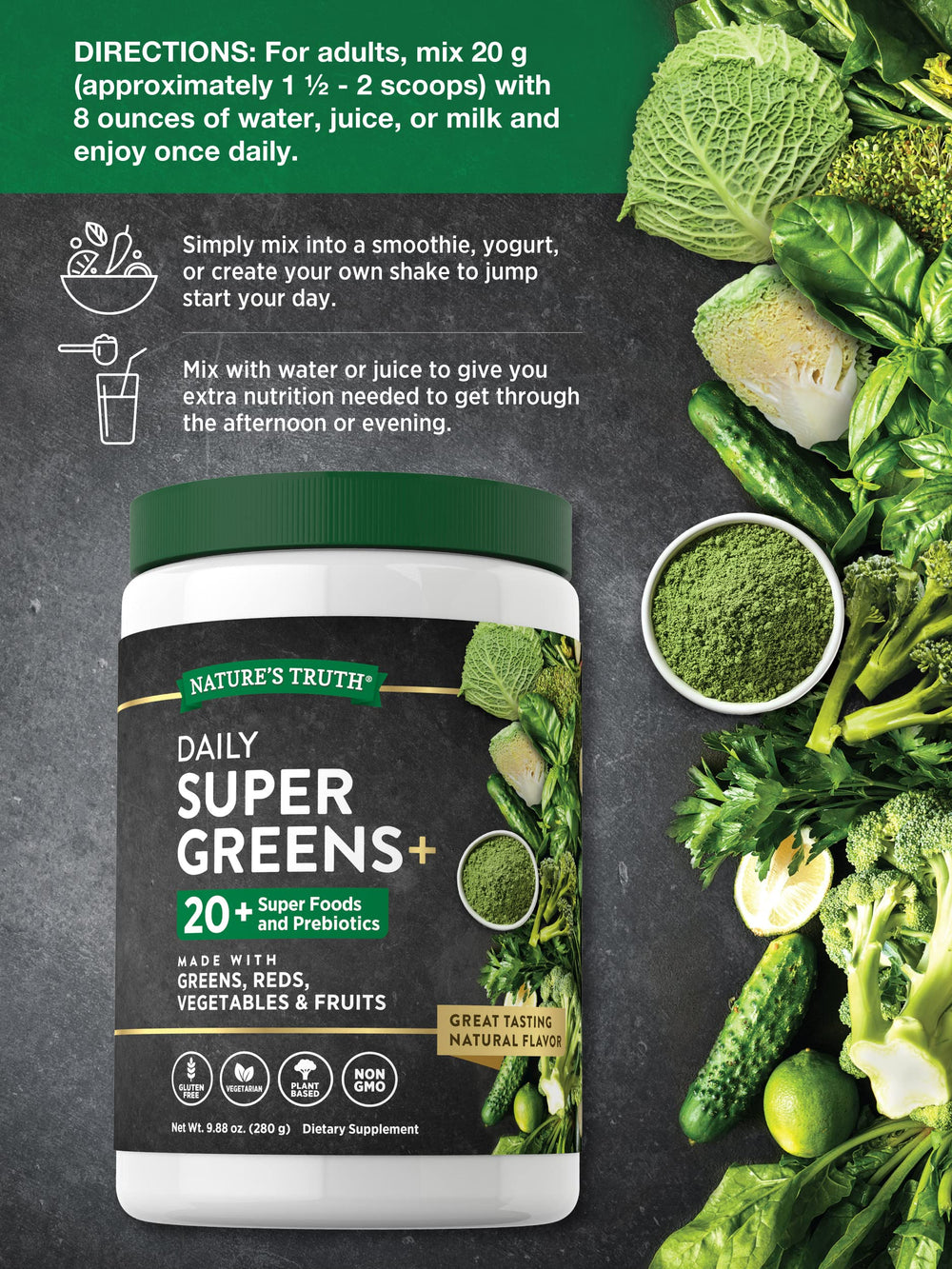 Back label showing product transparency and quality
