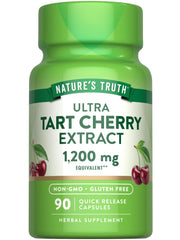 Bottle label for Nature's Truth Tart Cherry Extract Capsules - 1200 mg, 90 count