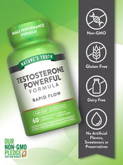 Nature's Truth testosterone bottle dispense highlights easy daily dosing