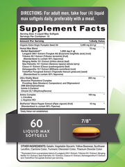 Nature's Truth testosterone softgels closeup shows a gluten-free formula for energy