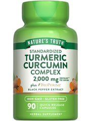 Nature's Truth Turmeric Curcumin Capsules bottle, 2000mg, 90 count