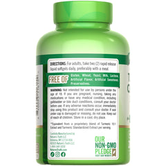Nutrition Facts label for Nature's Truth Turmeric Curcumin Complex