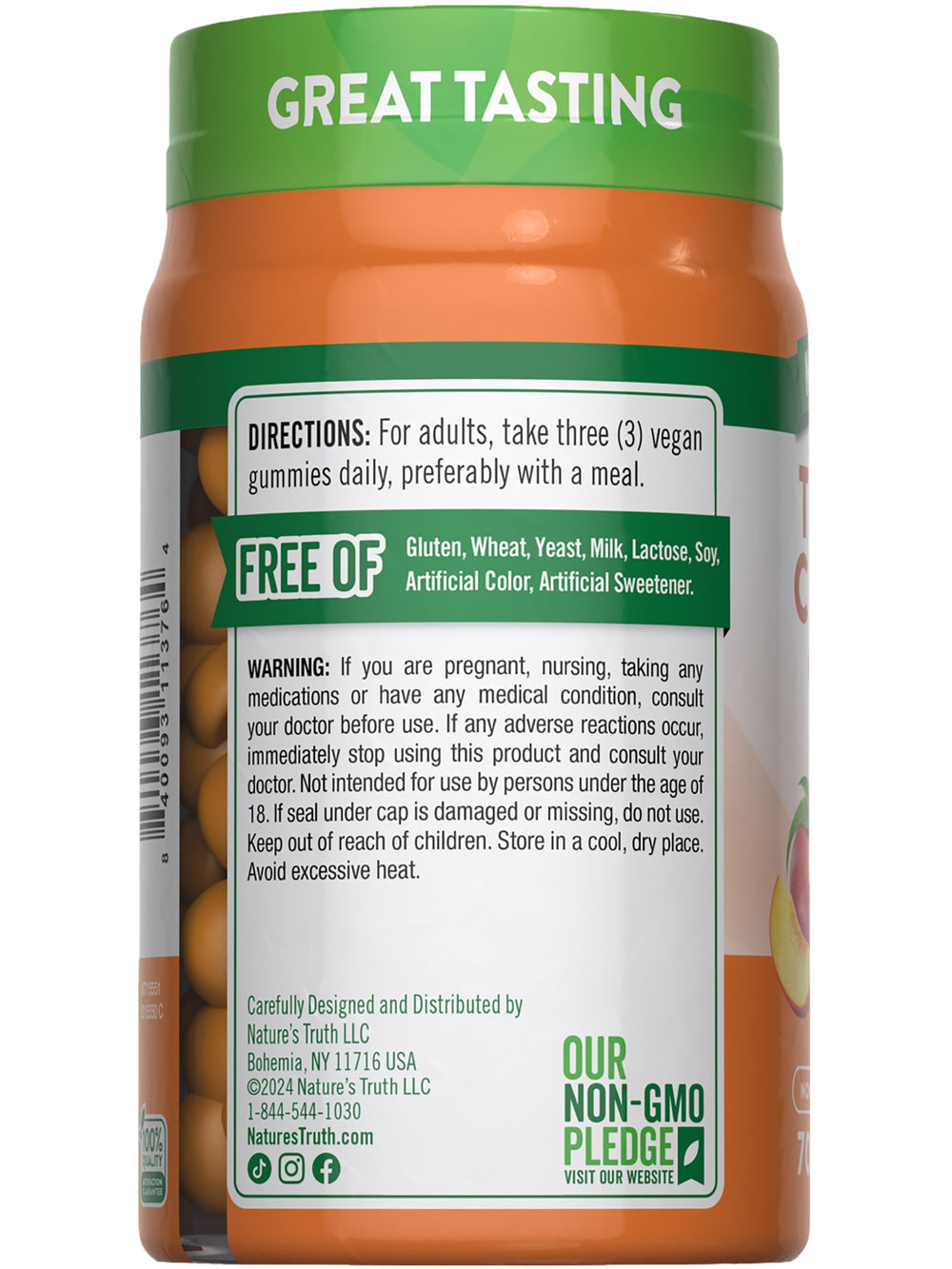 Serving illustration showing turmeric and ginger per serving