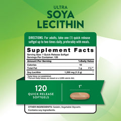 Close-up of Nature's Truth Ultra Soy Lecithin softgels