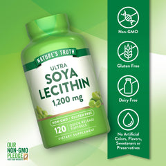 Nutrition facts panel for Nature's Truth Soy Lecithin 1200 mg